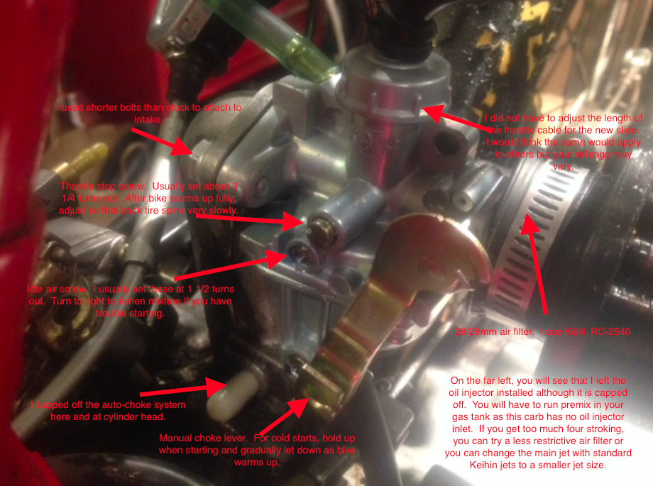 Honda Express After-market Carb diagram